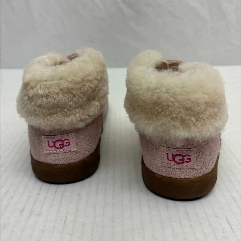 Ugg Pink Suede Shearling-Lined Boots, size 12 toddler girl, box 24